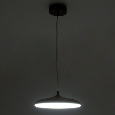 GloboStar® BARON 61251 Κρεμαστή Πλαφονιέρα Οροφής LED CCT 12W 1440lm 120° AC 220-240V - Εναλλαγή Φωτισμού μέσω Διακόπτη On/Off All In One Ψυχρό 6000k+Φυσικό 4500k+Θερμό 2700k Φ25 x Υ8cm - Μαύρο - 3 Years Warranty