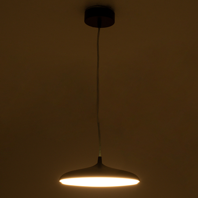 GloboStar® BARON 61252 Κρεμαστή Πλαφονιέρα Οροφής LED CCT 12W 1440lm 120° AC 220-240V - Εναλλαγή Φωτισμού μέσω Διακόπτη On/Off All In One Ψυχρό 6000k+Φυσικό 4500k+Θερμό 2700k Φ25 x Υ8cm - Λευκό - 3 Years Warranty