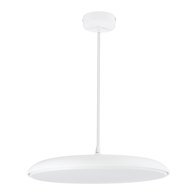 GloboStar® BARON 61255 Κρεμαστή Πλαφονιέρα Οροφής LED CCT 24W 2880lm 120° AC 220-240V - Εναλλαγή Φωτισμού μέσω Διακόπτη On/Off All In One Ψυχρό 6000k+Φυσικό 4500k+Θερμό 2700k Φ40 x Υ10cm - Λευκό - 3 Years Warranty