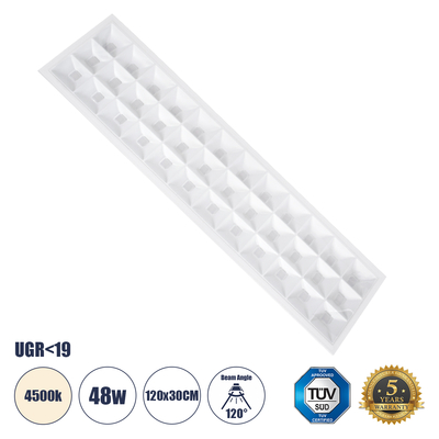 GloboStar® ZEUS 60972 Χωνευτό LED Panel 120x30cm 48W 7200lm 120° CRI≥86Ra UGR