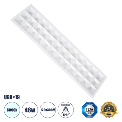 GloboStar® ZEUS 60971 Χωνευτό LED Panel 120x30cm 48W 7440lm 120° CRI≥86Ra UGR
