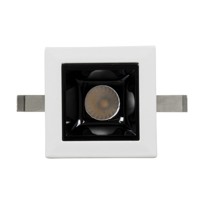 GloboStar® LUMINAR SUPERIOR 60315 Χωνευτό LED Spot Downlight TrimLess 2W 270lm 36° AC 220-240V IP20 Μ4.3 x Π4.3 x Υ4.5cm - Λευκό με Μαύρο Κάτοπτρο - Θερμό Λευκό 2700K - Bridgelux High Lumen Chip Gen2 - TÜV Certified Driver - 5 Years Warranty