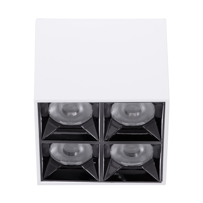 GloboStar® LUMINAR SUPERIOR 60335 Επιφανειακό LED Spot Downlight TrimLess 14W 1890lm 36° AC 220-240V IP20 Μ8.2 x Π8.2 x Υ6.6cm - Λευκό με Κάτοπτρο Χρωμίου - Θερμό Λευκό 2700K - Bridgelux High Lumen Chip Gen2 - TÜV Certified Driver - 5 Years Warranty