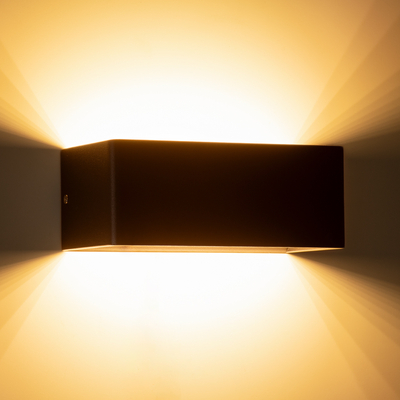 GloboStar® CIRCOA 60544 Φωτιστικό Τοίχου - Απλίκα Αρχιτεκτονικού Φωτισμού Εσωτερικού/Εξωτερικού Χώρου Up & Down LED 10W 1080lm 60° AC 220-240V IP44 Μ20 x Π8 x Υ10cm - Θερμό Λευκό 2700K - Μαύρο - Bridgelux Chip - 3 Years Warranty