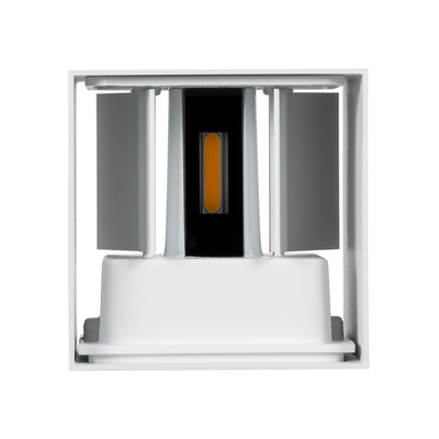 GloboStar® AXIS-S 60560 Φωτιστικό Τοίχου - Απλίκα Αρχιτεκτονικού Φωτισμού Εσωτερικού/Εξωτερικού Χώρου Up & Down LED 10W 1150lm 10 έως 60° AC 220-240V Αδιάβροχο IP65 Μ10 x Π10 x Υ10cm - Θερμό Λευκό 2700K - Λευκό - Bridgelux Chip - 3 Years Warranty