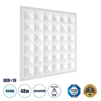 GloboStar® ZEUS 60968 Χωνευτό LED Panel 60x60cm 48W 7440lm 120° CRI≥86Ra UGR