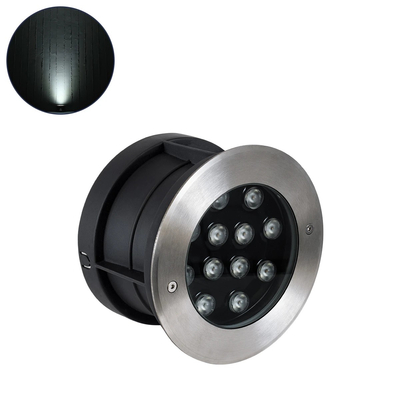 GloboStar® UNDERWATER-GUNE 90405 Υποβρύχιο Χωνευτό Φωτιστικό Σποτ Ειδικό για Σιντριβάνια LED 12W 1200lm 15° DC 24V Αδιάβροχο IP68 Φ18 x Υ11.2cm Ψυχρό Λευκό 6000K - Ανοξείδωτο Ατσάλι - 3 Χρόνια Εγγύηση