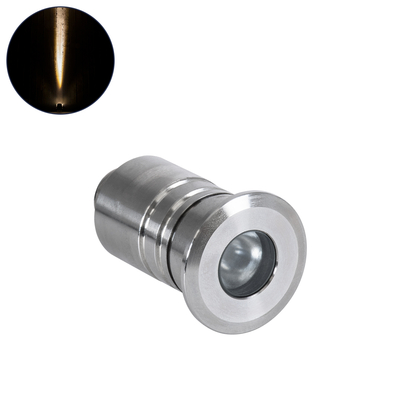 GLOBOSTAR® UNDERWATER-DANI 90410 Υποβρύχιο Χωνευτό Σποτ για Σιντριβάνια/Πισίνες LED 1W 90lm 5° DC 24V Αδιάβροχο IP68 Θερμό Λευκό 2700K Dimmable - Ανοξείδωτο Ατσάλι 304 - Φ3 x Υ5cm - 3 Χρόνια Εγγύηση