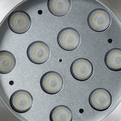 GloboStar® UNDERWATER-TUNI 90421 Υποβρύχιο Χωνευτό Φωτιστικό Σποτ Ειδικό για Σιντριβάνια LED 12W 1200lm 30° DC 24V Αδιάβροχο IP68 Φ18 x Υ11cm Ψυχρό Λευκό 6000K - Ανοξείδωτο Ατσάλι - 3 Χρόνια Εγγύηση