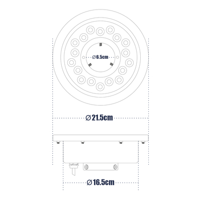 GloboStar® UNDERWATER-DENIS 90442 Υποβρύχιο Χωνευτό Φωτιστικό Σποτ Ειδικό για Σιντριβάνια - Πισίνες - Τζακούζι LED 18W 1800lm 30° DC 24V Αδιάβροχο IP68 Φ21.5 x Υ8cm Ψυχρό Λευκό 6000K - Ανοξείδωτο Ατσάλι SS304 - 3 Years Warranty