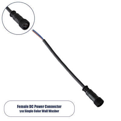 GloboStar® 90716 Ταχυσύνδεσμος Τροφοδοσίας για Wall Washer IP65 - 2 Καλώδια +/- σε Power Connector 2 PIN Female για Μονόχρωμα Wall Washer