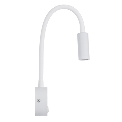 GloboStar® GOOSE 60876 Μοντέρνο Φωτιστικό Τοίχου - Απλίκα Ξενοδοχείου Bed Side LED 3W 300lm 36° AC 220-240V - Reading Light - Μ6.5 x Π15 x Υ24.5cm - Φυσικό Λευκό 4500K - Λευκό - 3 Xρόνια Εγγύηση