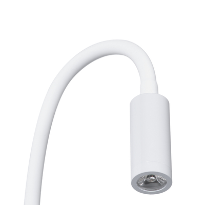 GloboStar® GOOSE 60876 Μοντέρνο Φωτιστικό Τοίχου - Απλίκα Ξενοδοχείου Bed Side LED 3W 300lm 36° AC 220-240V - Reading Light - Μ6.5 x Π15 x Υ24.5cm - Φυσικό Λευκό 4500K - Λευκό - 3 Xρόνια Εγγύηση
