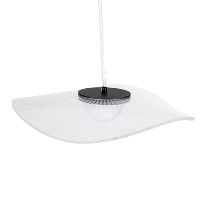 GloboStar® ACRYLICA 60974 Κρεμαστό Φωτιστικό Οροφής Design LED CCT 20W 2240lm 360° AC 220-240V - Εναλλαγή Φωτισμού μέσω Διακόπτη On/Off All In One Ψυχρό 6000k+Φυσικό 4500k+Θερμό 2700k Φ40cm - Μαύρο με Διάφανο Laser Designed Plexiglass - 3 Years Warranty