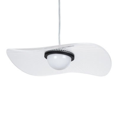 GloboStar® ACRYLICA 60974 Κρεμαστό Φωτιστικό Οροφής Design LED CCT 20W 2240lm 360° AC 220-240V - Εναλλαγή Φωτισμού μέσω Διακόπτη On/Off All In One Ψυχρό 6000k+Φυσικό 4500k+Θερμό 2700k Φ40cm - Μαύρο με Διάφανο Laser Designed Plexiglass - 3 Years Warranty