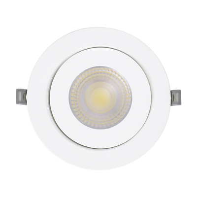 GloboStar® LEXIS JOINT 60988 Χωνευτό LED Κινούμενο Spot Downlight 12W 1200lm 45° AC 220-240V IP44 Φ15.8cm x Υ4.1cm - Στρόγγυλο - Λευκό - Φυσικό Λευκό 4500K - Bridgelux Chip - TÜV Certified Driver - 5 Years Warranty