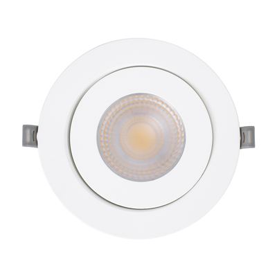 GloboStar® LEXIS JOINT 60989 Χωνευτό LED Κινούμενο Spot Downlight 12W 1140lm 45° AC 220-240V IP44 Φ15.8cm x Υ4.1cm - Στρόγγυλο - Λευκό - Θερμό Λευκό 2700K - Bridgelux Chip - TÜV Certified Driver - 5 Years Warranty