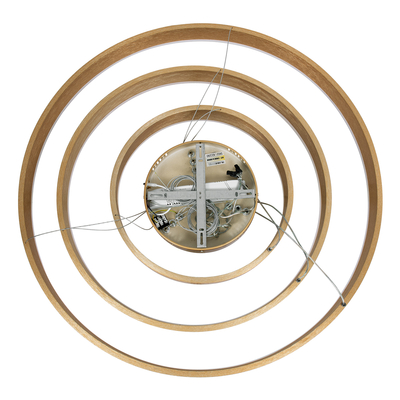 GloboStar® VENOM TRIO 61190 Κρεμαστό Φωτιστικό Δαχτυλίδι-Κύκλος LED CCT 120W 14158lm 120° AC 220-240V - Εναλλαγή Φωτισμού μέσω Τηλεχειριστηρίου All In One Ψυχρό 6000K+Φυσικό 4500K+Θερμό 2700K Dimmable Φ40+60+80cm - Χρυσό Βούρτσας - 3 Years Warranty