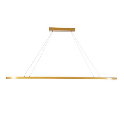 GloboStar® BOLIVAR 61274 Κρεμαστό Φωτιστικό Οροφής Design LED CCT 54W 6210lm 300° AC 220-240V - Εναλλαγή Φωτισμού μέσω Τηλεχειριστηρίου All In One Ψυχρό 6000k+Φυσικό 4500k+Θερμό 2700k Dimmable Μ120 x Π30 x Υ2cm - Χρυσό Βούρτσας - 3 Years Warranty