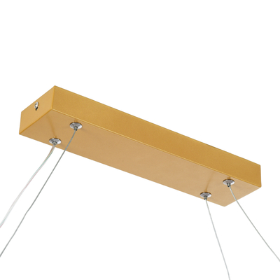 GloboStar® BOLIVAR 61274 Κρεμαστό Φωτιστικό Οροφής Design LED CCT 54W 6210lm 300° AC 220-240V - Εναλλαγή Φωτισμού μέσω Τηλεχειριστηρίου All In One Ψυχρό 6000k+Φυσικό 4500k+Θερμό 2700k Dimmable Μ120 x Π30 x Υ2cm - Χρυσό Βούρτσας - 3 Years Warranty