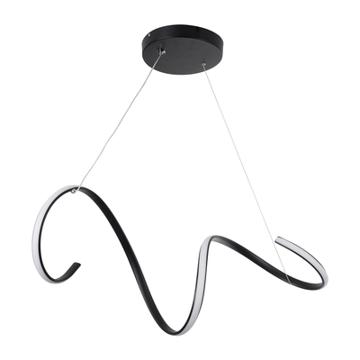 GloboStar® SPIRALE 61283 Κρεμαστό Φωτιστικό Οροφής Design LED CCT 75W 8400lm 300° AC 220-240V - Εναλλαγή Φωτισμού μέσω Τηλεχειριστηρίου All In One Ψυχρό 6000k+Φυσικό 4500k+Θερμό 2700k Dimmable Μ72 x Π25 x Υ30cm - Μαύρο - 3 Years Warranty