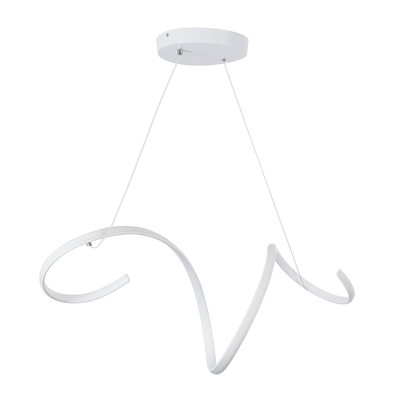 GloboStar® SPIRALE 61284 Κρεμαστό Φωτιστικό Οροφής Design LED CCT 75W 8400lm 300° AC 220-240V - Εναλλαγή Φωτισμού μέσω Τηλεχειριστηρίου All In One Ψυχρό 6000k+Φυσικό 4500k+Θερμό 2700k Dimmable Μ72 x Π25 x Υ30cm - Λευκό - 3 Years Warranty