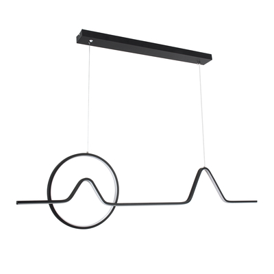 GloboStar® WINDY 61292 Κρεμαστό Φωτιστικό Οροφής Design LED CCT 67W 7504lm 300° AC 220-240V - Εναλλαγή Φωτισμού μέσω Τηλεχειριστηρίου All In One Ψυχρό 6000k+Φυσικό 4500k+Θερμό 2700k Dimmable Μ120 x Π4 x Υ30cm - Μαύρο - 3 Years Warranty