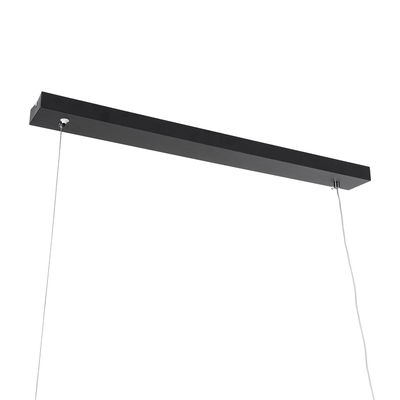 GloboStar® WINDY 61292 Κρεμαστό Φωτιστικό Οροφής Design LED CCT 67W 7504lm 300° AC 220-240V - Εναλλαγή Φωτισμού μέσω Τηλεχειριστηρίου All In One Ψυχρό 6000k+Φυσικό 4500k+Θερμό 2700k Dimmable Μ120 x Π4 x Υ30cm - Μαύρο - 3 Years Warranty