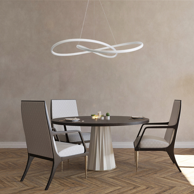 GloboStar® DEXTER 60918 Κρεμαστό Φωτιστικό Οροφής Design LED CCT 120W 13440lm 300° AC 220-240V - Εναλλαγή Φωτισμού μέσω Τηλεχειριστηρίου All In One Ψυχρό 6000k+Φυσικό 4500k+Θερμό 2700k Dimmable Φ103cm - Λευκό - 3 Years Warranty