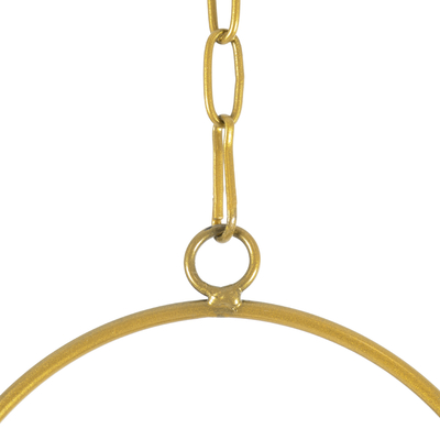 GloboStar® Artificial Garden NISYROS 20488 Κρεμαστό Μεταλλικό Κασπώ Γλάστρα - Flower Pot Χρυσό Φ16cm x Υ52cm