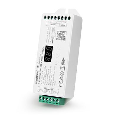 GloboStar® 71424 D1-CX Mi-BOXER DC DMX & RDM Dimmer High Speed Controller / Decoder 1 Καναλιού DC 12-24V 1 x 20A 480W - Max 20A 480W - IP20 Μ13 x Π5 x Υ2.5cm - 5 Years Warranty