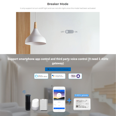 GloboStar® 71432 TRI-C1 Mi-BOXER AC Triac & RF 2.4Ghz & Push Dimmer 1 Καναλιού AC 100-240V 1 x 1.36A 300W - Max 1.36A 300W - IP20 Μ5 x Π5 x Υ2.3cm - 5 Years Warranty