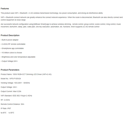 GloboStar® 71442 WP3-P150V24 Mi-BOXER DC Smart Wifi & RF 2.4Ghz Power Supply Τροφοδοτικό SELV & Controller / Dimmer All in One 3 Καναλιών AC100-240V σε DC 24V 3 x 2.1A 50W - Max 6.25A 150W - Αδιάβροχο IP67 RGB Μ22.5 x Π7.3 x Υ3.5cm - 5 Years Warranty