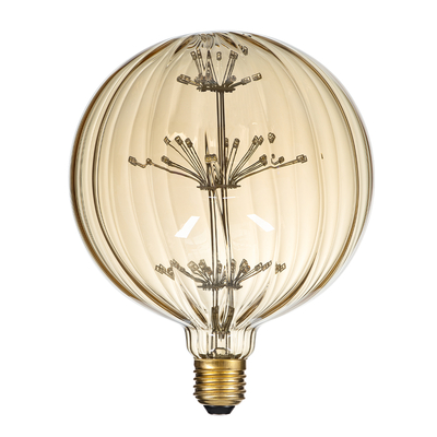 GloboStar® 99211 Λάμπα LED MTX Diode HP E27 G150 PUMPKIN Γλόμπος 1.6W 140lm 360° AC 220-240V IP20 Φ15 x Υ19cm Ultra Θερμό Λευκό 2200K με Μελί Γυαλί - 3 Χρόνια Εγγύηση