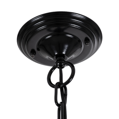 GloboStar® DARCY 00672 Vintage Κρεμαστό Φωτιστικό Ανάρτηση Μονόφωτο 1 x E27 IP20 Μαύρο Μέταλλο με Διάφανο Γυαλί - Μ35 x Π35 x Υ61cm