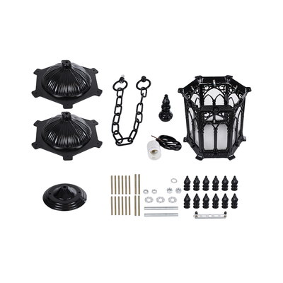 GloboStar® DARCY 00672 Vintage Κρεμαστό Φωτιστικό Ανάρτηση Μονόφωτο 1 x E27 IP20 Μαύρο Μέταλλο με Διάφανο Γυαλί - Μ35 x Π35 x Υ61cm