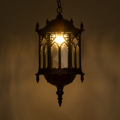 GloboStar® DARCY 00672 Vintage Κρεμαστό Φωτιστικό Ανάρτηση Μονόφωτο 1 x E27 IP20 Μαύρο Μέταλλο με Διάφανο Γυαλί - Μ35 x Π35 x Υ61cm