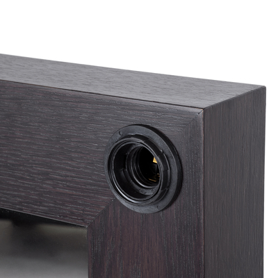 GloboStar® MAKEUP MIRROR-80x80-2 Μοντέρνος Καθρέπτης Μακιγιάζ με Πλαίσιο Φυσικού Ξύλου με Διακόπτη On/Off 12 x E27 AC220-240V - Μ80 x Π7 x Υ80cm - Καφέ Wenge