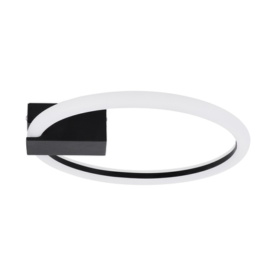 GloboStar® CINDERELLA 60976 Φωτιστικό Οροφής Δαχτυλίδι-Κύκλος LED CCT 16W 1792lm 360° AC 220-240V - Εναλλαγή Φωτισμού μέσω Διακόπτη On/Off All In One Ψυχρό 6000k+Φυσικό 4500k+Θερμό 2700k Φ28cm - Μαύρο - 3 Years Warranty