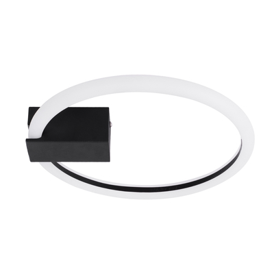 GloboStar® CINDERELLA 60976 Φωτιστικό Οροφής Δαχτυλίδι-Κύκλος LED CCT 16W 1792lm 360° AC 220-240V - Εναλλαγή Φωτισμού μέσω Διακόπτη On/Off All In One Ψυχρό 6000k+Φυσικό 4500k+Θερμό 2700k Φ28cm - Μαύρο - 3 Years Warranty