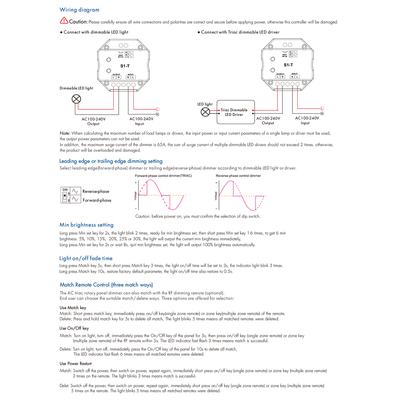 GloboStar® 71452 S1-T SKYDANCE AC Smart RF 2.4Ghz & Αφής - Touch Triac Dimming AC100-240V σε AC100-240V 1 x 1.5A 360W - Max 1.5A 360W - IP20 - Λευκό Σώμα - Μ8.5 x Π8.5 x Υ3.2cm - 5 Years Warranty