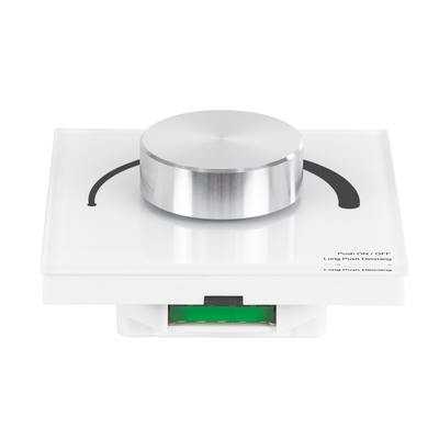 GloboStar® 71454 S1-K SKYDANCE AC Smart RF 2.4Ghz & Ροοστάτη - Push ON/OFF Triac Dimming AC100-240V σε AC100-240V 1 x 1.5A 360W - Max 1.5A 360W - IP20 - Λευκό Σώμα - Μ8.5 x Π8.5 x Υ5cm - 5 Years Warranty