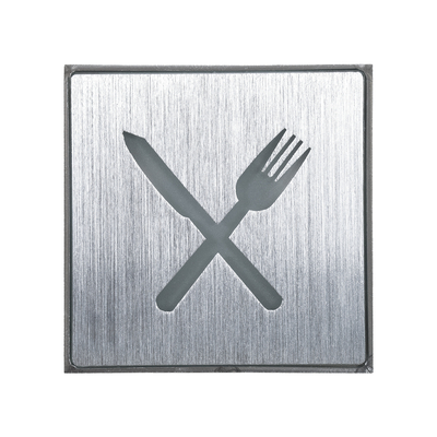 GloboStar® SENSATI 75660 Φωτιστικό Τοίχου Ένδειξης RESTAURANT FORK & KNIFE LED 1W AC 220-240V IP20 - Σώμα Αλουμινίου - Μ11 x Π11 x Υ3cm - Πορτοκαλί