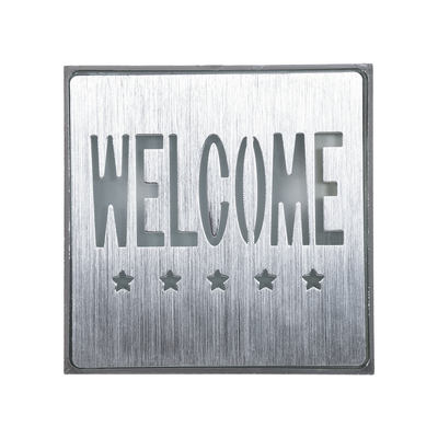 GloboStar® SENSATI 75658 Φωτιστικό Τοίχου Ένδειξης WELCOME 5 STARS LED 1W AC 220-240V IP20 - Σώμα Αλουμινίου - Μ11 x Π11 x Υ3cm - Πράσινο