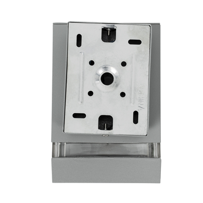 GloboStar® QUATRO 77894 Φωτιστικό Τοίχου - Απλίκα Αρχιτεκτονικού Φωτισμού Εσωτερικού/Εξωτερικού Χώρου Up or Down Μονόφωτο 1 x GU10 AC220-240V Αδιάβροχο IP65 - Σώμα Αλουμινίου & Tempered Glass - Μ11 x Π10 x Υ16.4cm - Ασημί - 5 Years Warranty