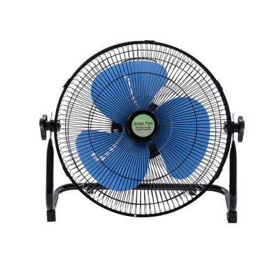 GloboStar® SOLARO-FAN 85351 Solar Fan Αυτόνομος Ηλιακός Επιδαπέδιος Ανεμιστήρας 25W 2 Λειτουργιών Ρεύματος με AC 220-240V ή με Φωτοβολταϊκό Panel 9V 12W & Επαναφορτιζόμενη Μπαταρία Li-ion 7.4V 4400mAh - 12 Ταχύτητες - Ενσωματωμένο USB 2.0 Charger Συσκευών - IP20 - Μ42 x Π20 x Υ35cm - Μαύρο & Μπλε - 2 Years Warranty