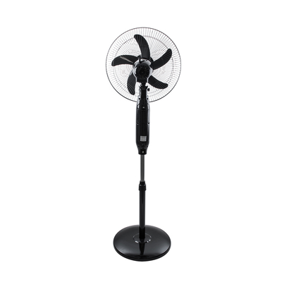 GloboStar® SOLARA-FAN 85356 Solar Fan Αυτόνομος Ηλιακός Επιδαπέδιος Ανεμιστήρας 25W 2 Λειτουργιών Ρεύματος με AC 220-240V ή με Φωτοβολταϊκό Panel 9V 12W & Επαναφορτιζόμενη Μπαταρία Li-ion 7.4V 4400mAh - 3 Ταχύτητες - Ενσωματωμένο USB 2.0 Charger Συσκευών - IP20 - Μ44 x Π37.5 x Υ132cm - Μαύρο - 2 Years Warranty