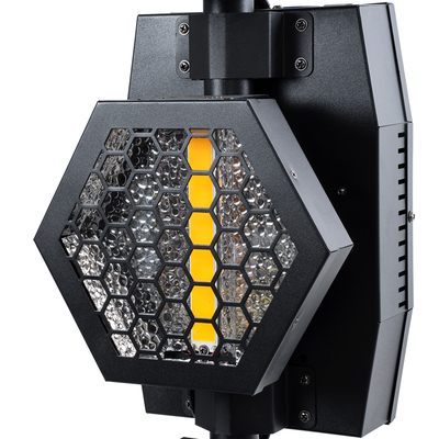 GloboStar® 51194 LINE COLUMN HEXA Επαγγελματικό Φωτιστικό Ειδικών Εφέ DIGITAL MATRIX PIXEL & Blinder - 6 x 100W LED COB Chips Ultra Gold Warm White 2200K & 144 x 0.5W LED SMD5050 Chips RGB - AC 220V-240V DMX512 Display on Body - Μαύρο - Μ40 x Π32 x Υ146.5cm