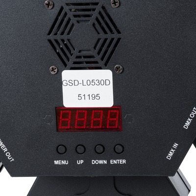 GloboStar® 51195 HALO HEXA Επαγγελματικό Φωτιστικό Ειδικών Εφέ DIGITAL MATRIX PIXEL & Blinder - 7 x 50W LED COB Chips Ultra Gold Warm White 2200K & 168 x 0.5W LED SMD5050 Chips RGB - AC 220V-240V DMX512 Display on Body - Μαύρο - Μ50 x Π10.5 x Υ47cm