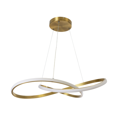 GloboStar® DEXTER 60916 Κρεμαστό Φωτιστικό Οροφής Design LED CCT 90W 10080lm 300° AC 220-240V - Εναλλαγή Φωτισμού μέσω Τηλεχειριστηρίου All In One Ψυχρό 6000k+Φυσικό 4500k+Θερμό 2700k Dimmable Φ73cm - Χρυσό Βούρτσας - 3 Years Warranty